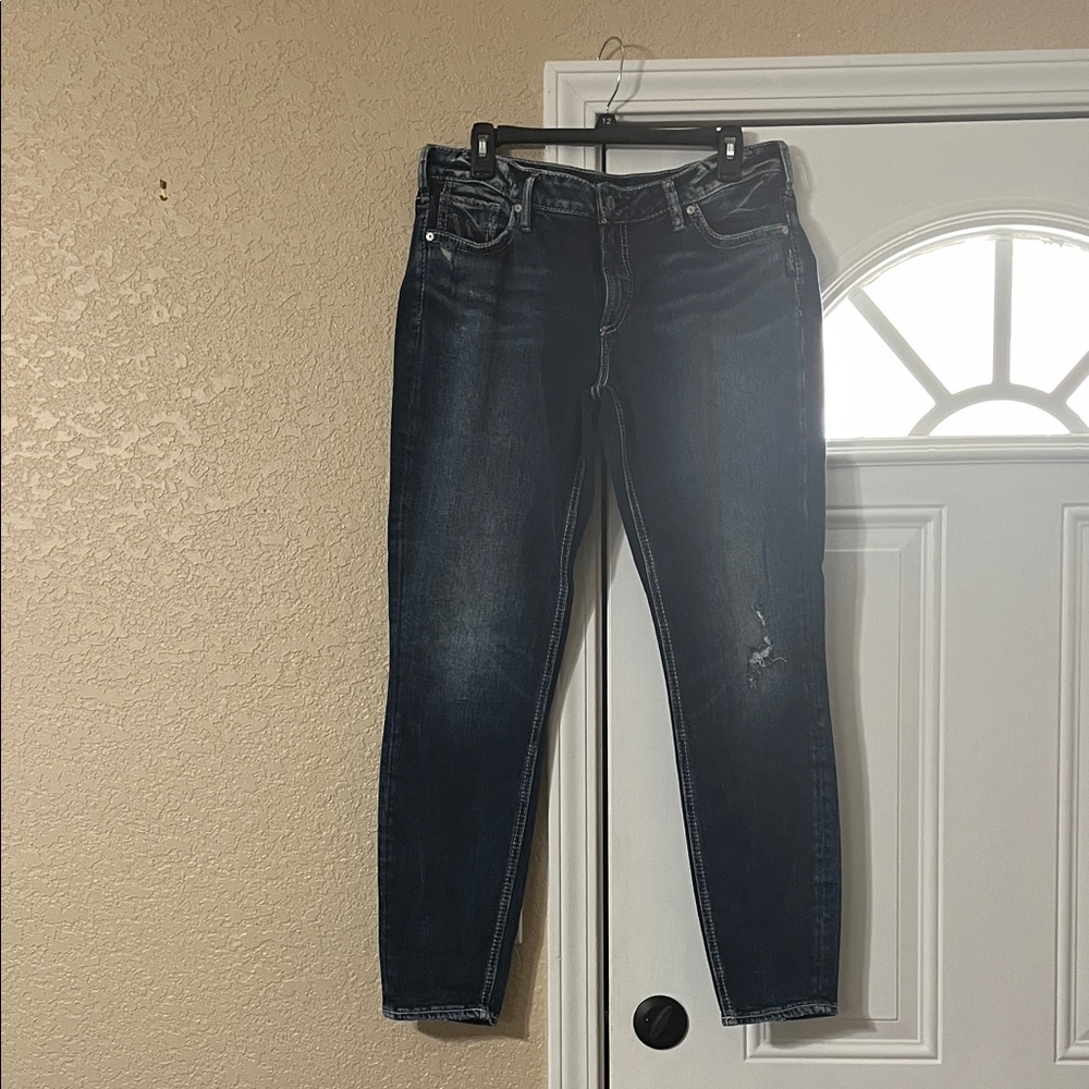 Silver skinny jeans